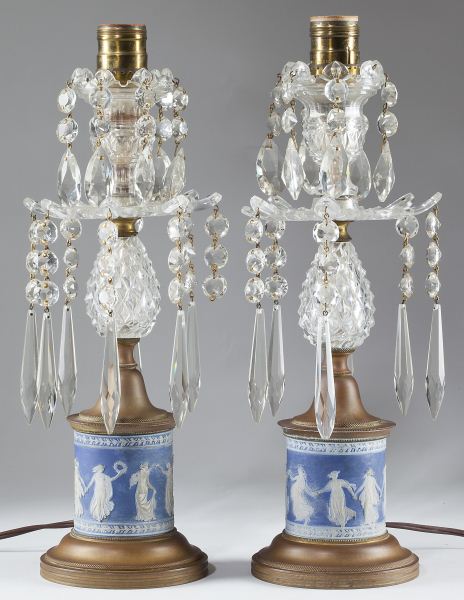 Pair of Cut Glass Table