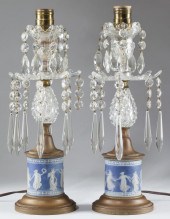 Pair of Cut Glass Table Lampse