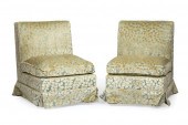 PAIR OF CUT VELVET SLIPPER CHA