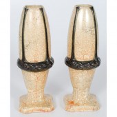 Pair of Czech Pottery Vases Cz