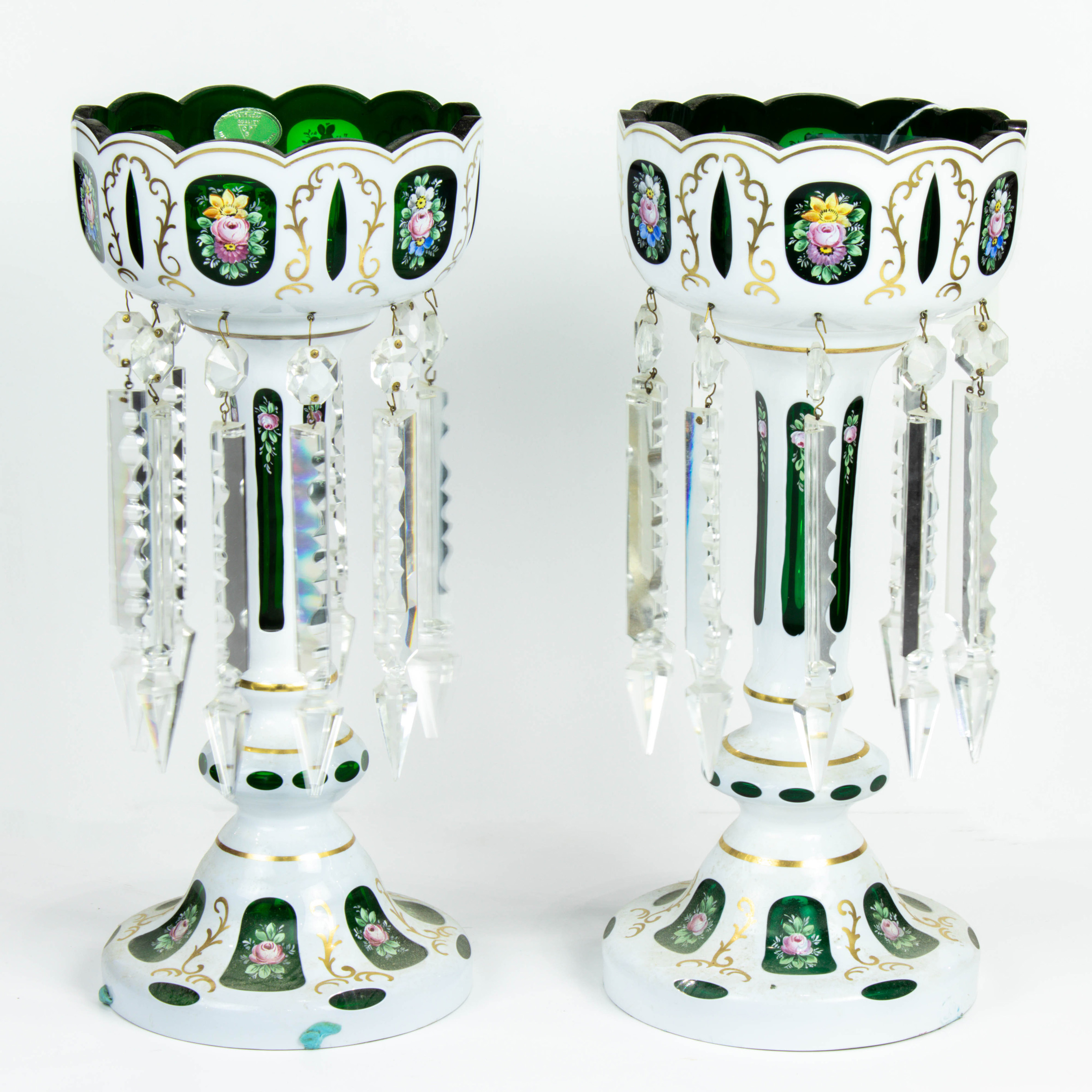 PAIR OF CZECHOLSOVAKIAN ENAMELED