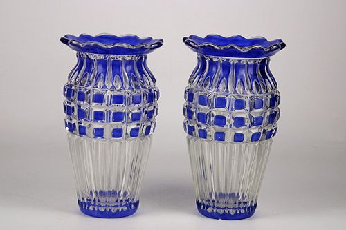 PAIR OF CZECHOSLOVAKIAN GLASS VASES