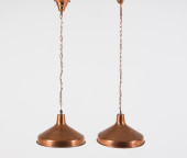 PAIR OF DANISH COPPER SHADE PE