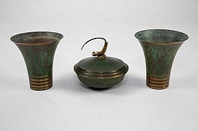 PAIR OF DANISH MODERN BRONZE
