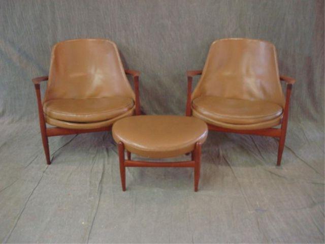 Pair of Danish Modern Chairs & an