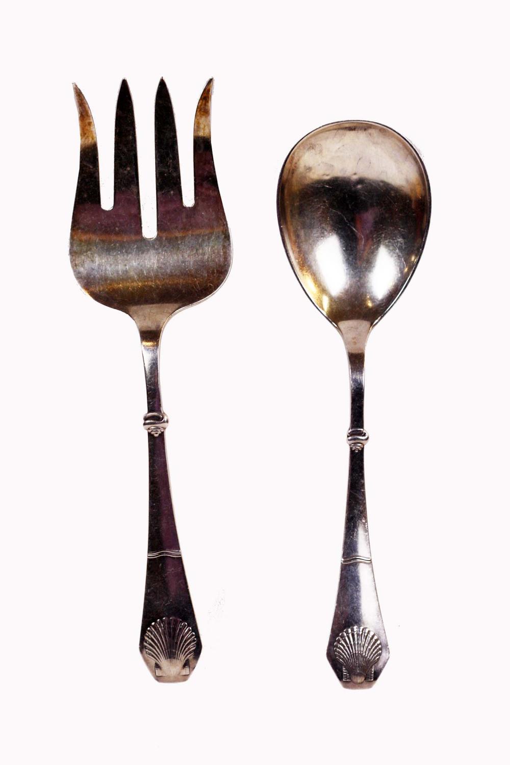 PAIR OF DANISH SILVER SALAD
