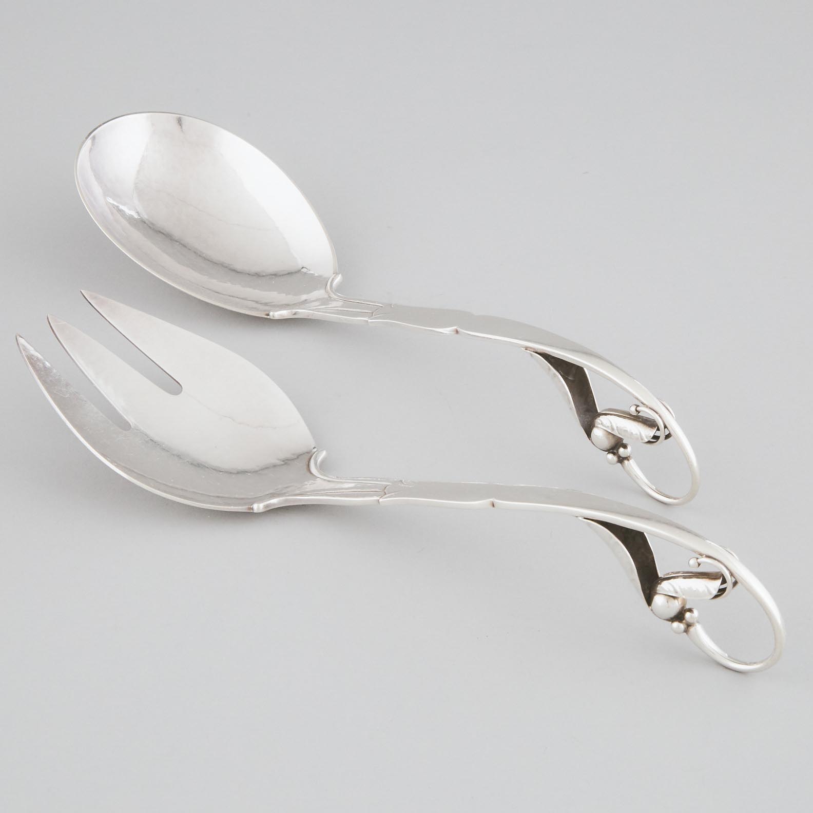Pair of Danish Silver Salad