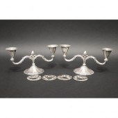 Pair of Danish silver two stic