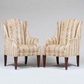 PAIR OF DAPHA STAINED WOOD FAU