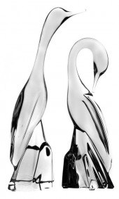 PAIR OF DAUM CRYSTAL DUCKSTwo