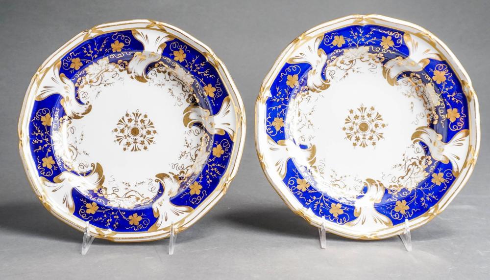 PAIR OF DAVENPORT GILT AND COBALT