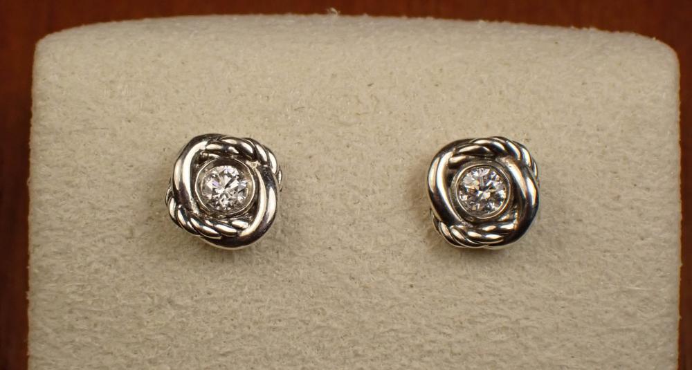 PAIR OF DAVID YURMAN DIAMOND EAR