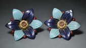 PAIR OF DECO CARVED TERRACOTTA