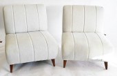PAIR OF DECO STYLE UPHOLSTERED