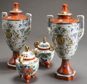 PAIR OF DECORATED PORCELAIN CO