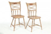 PAIR OF DECORATED SIDE CHAIRS.