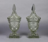 PAIR OF DECORATIVE CUT GLASS L