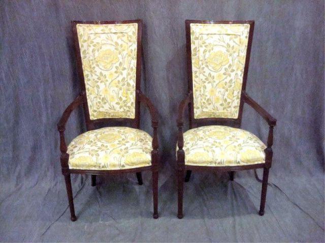 Pair of Decorative High Back
