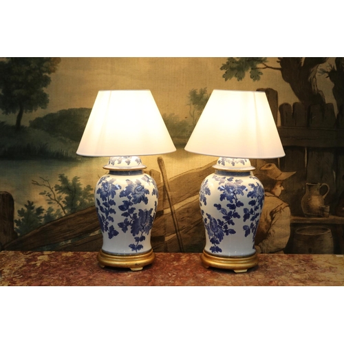 Pair of decorative vintage blue and