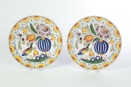 PAIR OF DELFT CHARGERS.  England 