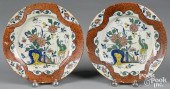 PAIR OF DELFT MANGANESE GROUND