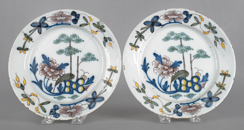 Pair of Delft plates 18th c. 8 3/4"