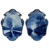 PAIR OF DELFT PORCELAIN PLAQUE