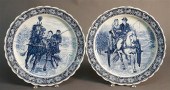 PAIR OF DELFT TYPE BLUE AND WH