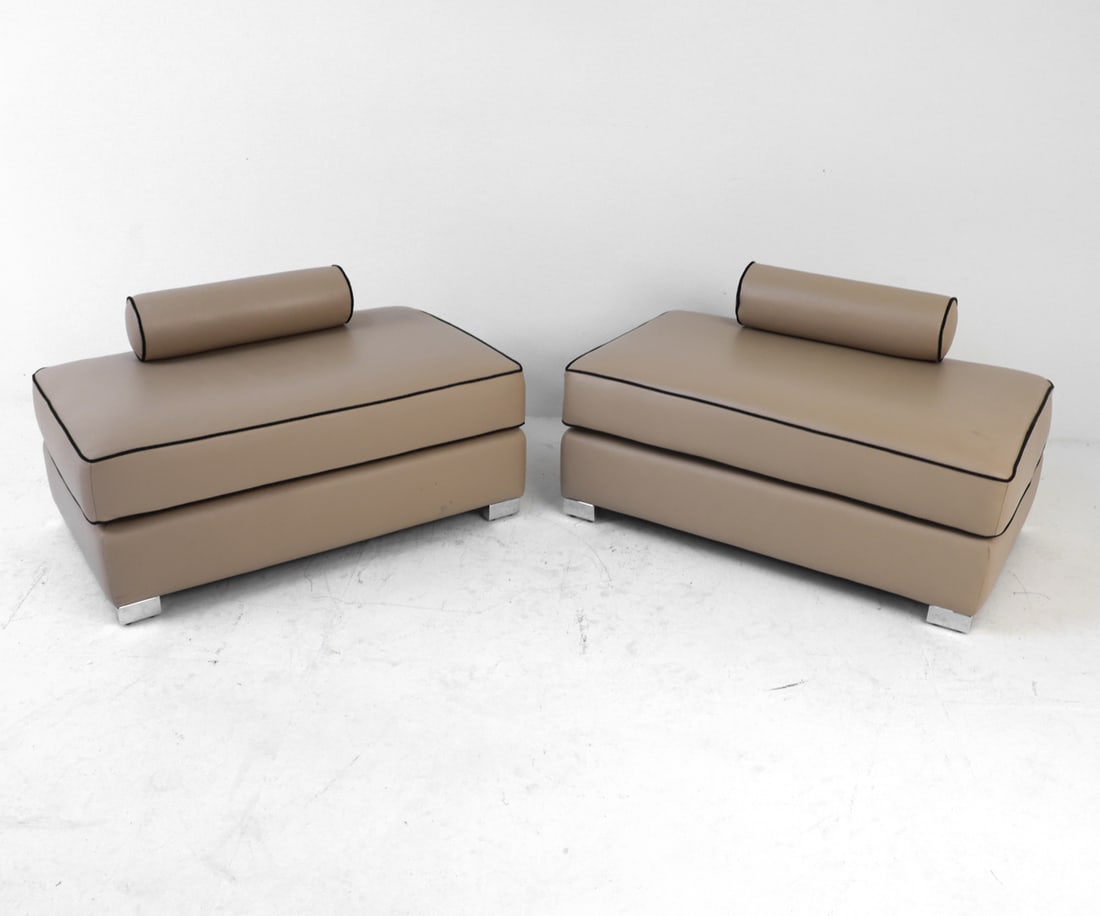 PAIR OF DELLAROBBIA LEATHER