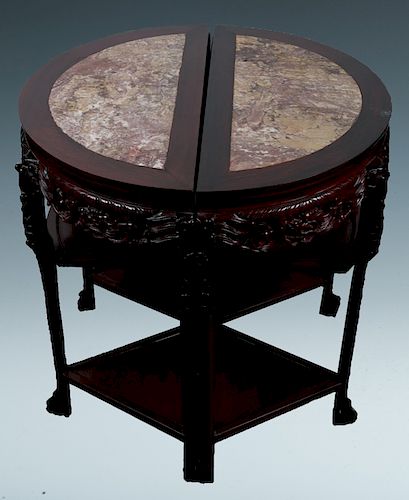 PAIR OF DEMI-LUNE HUALI AND