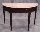 Pair of demilune marble top ca