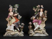 PAIR OF DERBY BOCAGE PORCELAIN