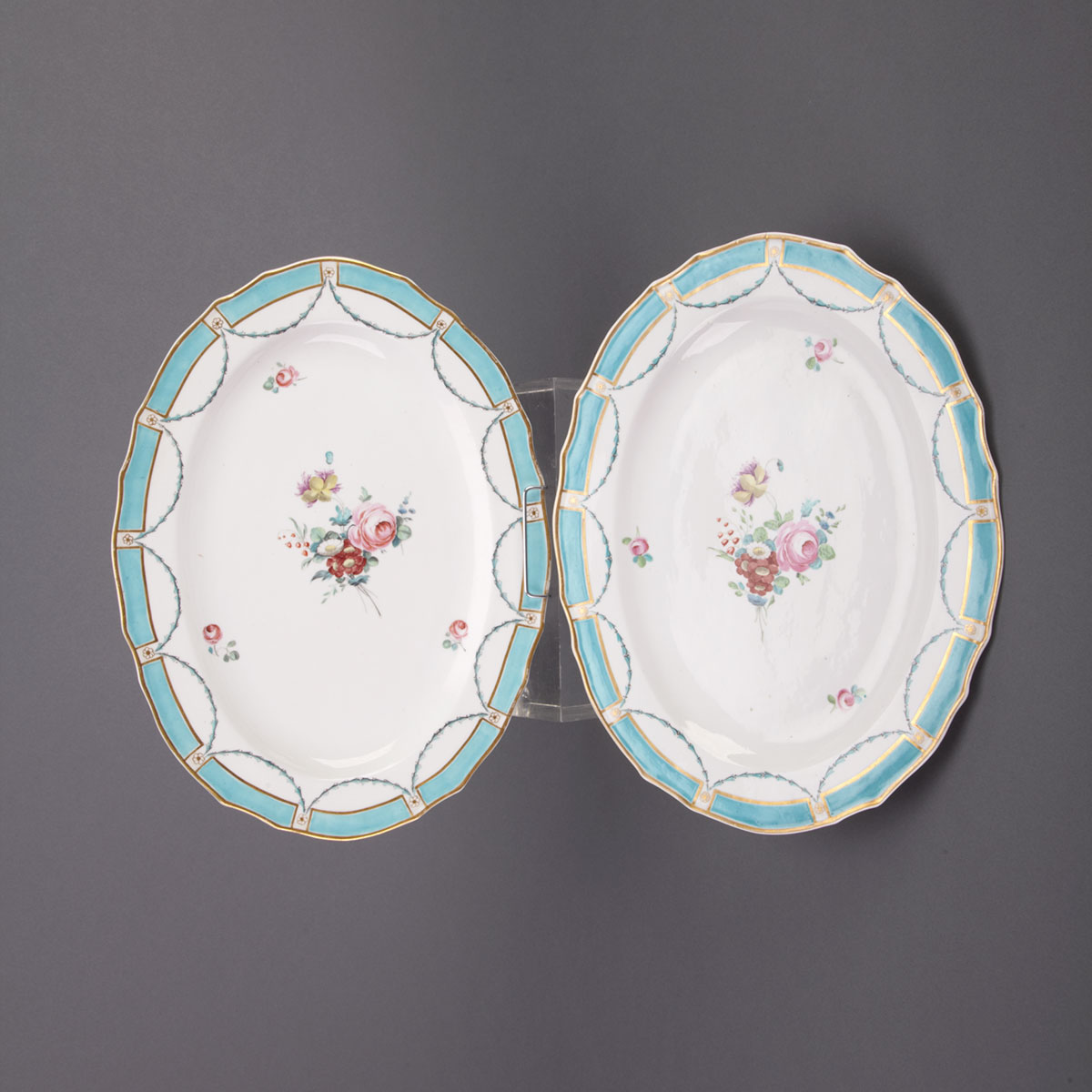 Pair of Derby Oval Platters