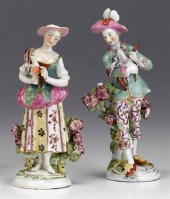 Pair of Derby porcelain figure