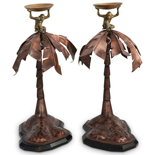 PAIR OF DESIGNER MONKEY CANDLE