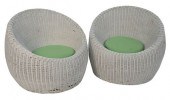 PAIR OF DEUTSCH WICKER BALL CH