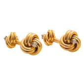 PAIR OF DIAMOND, 14K YELLOW GO