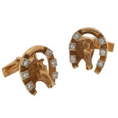 PAIR OF DIAMOND, 14K YELLOW GO