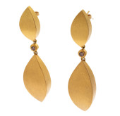PAIR OF DIAMOND, 18K YELLOW GO