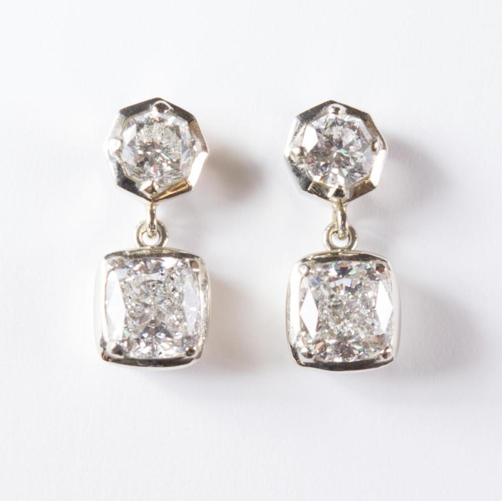 PAIR OF DIAMOND AND EIGHTEEN