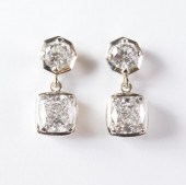 PAIR OF DIAMOND AND EIGHTEEN K