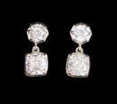 PAIR OF DIAMOND AND EIGHTEEN K