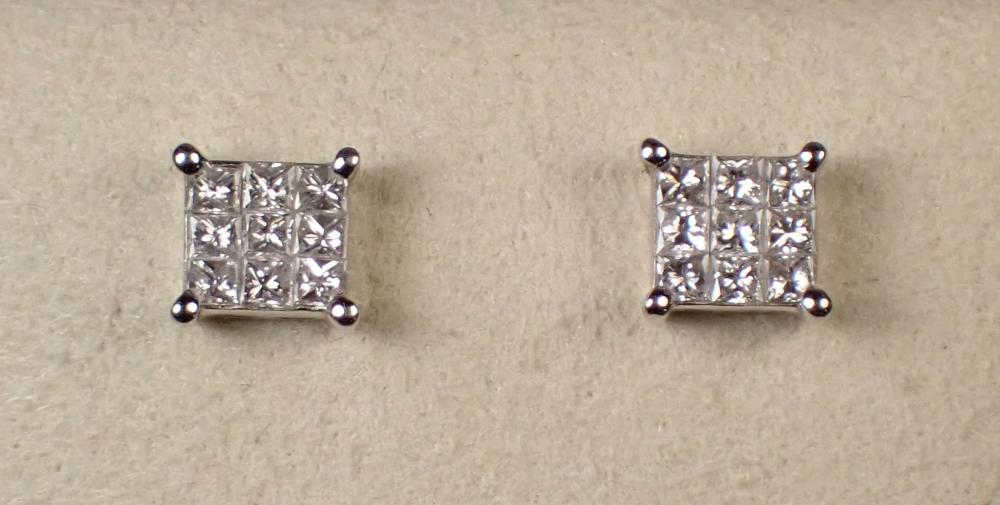 PAIR OF DIAMOND AND EIGHTEEN