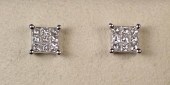 PAIR OF DIAMOND AND EIGHTEEN K
