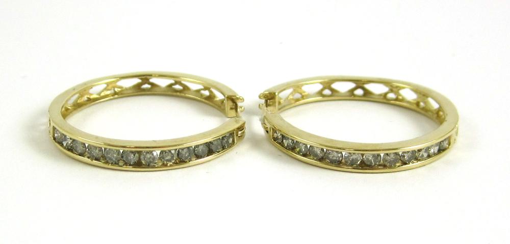 PAIR OF DIAMOND AND FOURTEEN