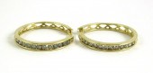 PAIR OF DIAMOND AND FOURTEEN K