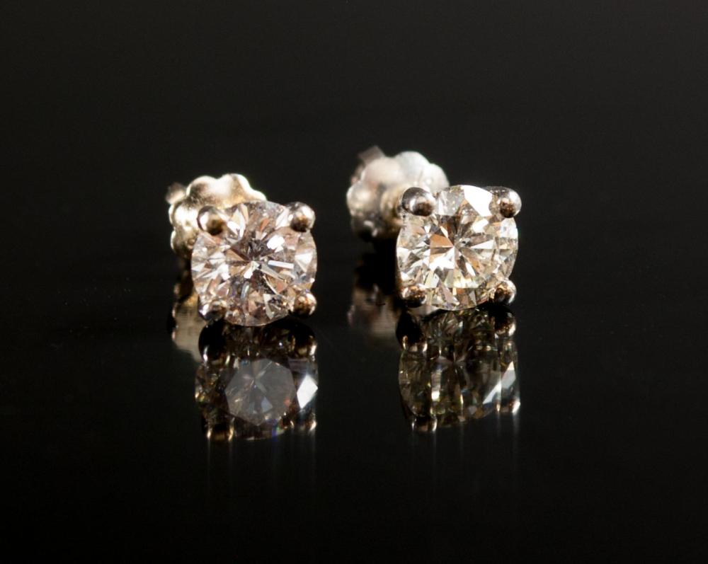 PAIR OF DIAMOND AND FOURTEEN