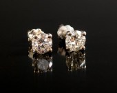 PAIR OF DIAMOND AND FOURTEEN K