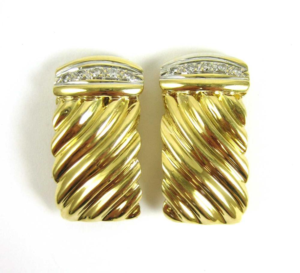 PAIR OF DIAMOND AND FOURTEEN