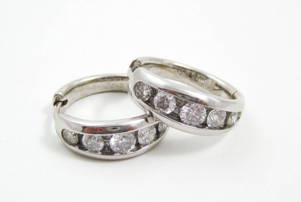 PAIR OF DIAMOND AND FOURTEEN